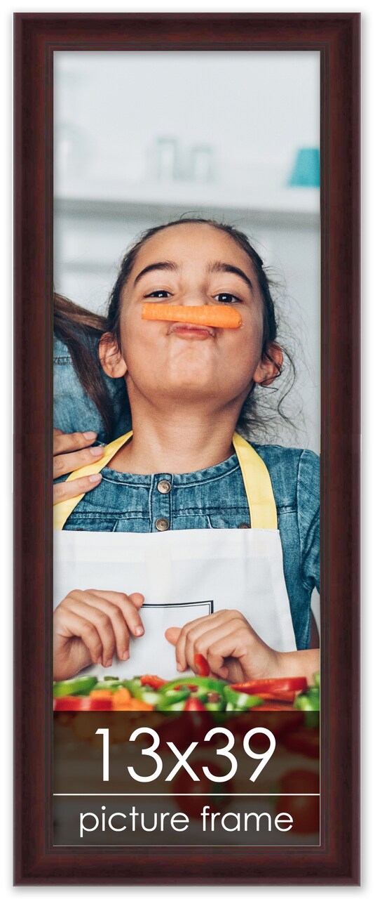 Panoramic Linear Brown Picture Frame - UV Acrylic, Foam Board Backing, Hanging Hardware